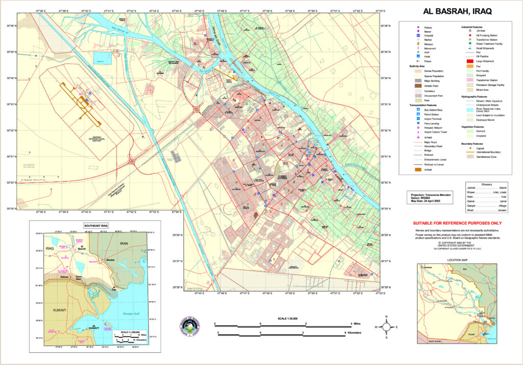 Operation Telic Map: Basrah Street Map 2003